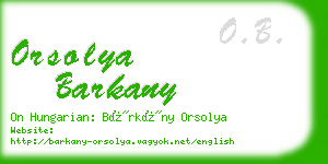 orsolya barkany business card